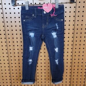 Pink latte toddler distressed skinny jeans new with tags